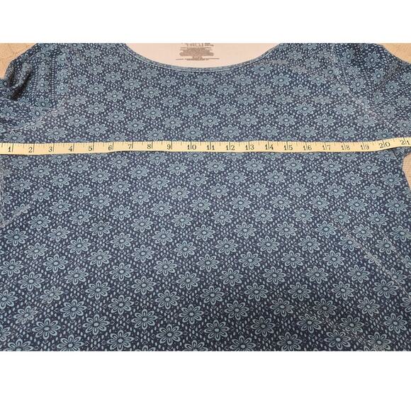 Time and Tru Long Sleeve Floral Scoop Neck Long Sleeve Cotton T Shirt Womens XL - Picture 5 of 6